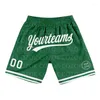 Men's Shorts Custom Dark Green Yellow Authentic Basketball 3D Printed Men Your Name Mumber Quick Drying Beach