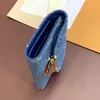 24SS Top Luxury Designer Blue Denim Clamshell Wallet Series Victorine Wallet Classic Interior Card Slot Ladies Pass Pocket Travel Wallet Coin Wallet 12CM