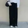 Pantalon femme noir femmes plissées taille élastique mode décontracté plis pantalons à jambes larges pour dames 2024 printemps