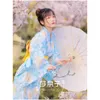 Roupas étnicas Moda Asiática Mulheres Azul Kimono Cardigan Outono Vestido Formal Flor de Cerejeira Po Doce Estilo Japonês Literário Retro Dro Dh6E1