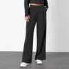 Women's Pants Long Straight Suit For Summer Solid Wide Leg High Elastic Waisted Business Work Trousers