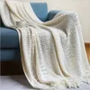 Blankets Nordic Acrylic Knitted Tassel Sofa El Throw Bed End Home Decoration Blanket