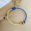 Charm armband blå gul ukraina för kvinnor män kreativa ukrainska flagga färg handgjorda flätade sträng armband par smycken