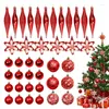 Decoração de festa Enfeites de bolas de Natal 40pcs Kit de bolas sortidas de mão inquebrável para