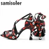 Танцевальная обувь Samisoler, модная атласная обувь для сальсы, латинской ткани MacioCloth, ленты для бальных танцев, женские соревнования