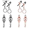 Other Health Beauty Items Female Metal Nipple Clamp Slave Stimulus Rose Gold Nipple Clips With Ring Break Slave Constraint Couple Y240402