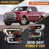Für 2015–2017 Ford F150 LED sequentielle DRL-Projektorscheinwerfer, schwarzes Gehäuse