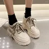 Scarpe casual Moda Donna Sneakers in pelle PU Piattaforma Stringate Star Skateboard Colori caramelle Causali Ragazze Autunno Strdent Shoe