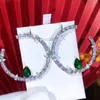 Orecchini a bottone Missvikki Cerchio tondo di lusso per accessori donna Pendientes Mujer Moda con zirconi cubici completi