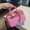 Designer Platinum Leather BK Handbag Mini Bag Womens 2024 Fashion Small Mångsidig Single Shoulder Messenger