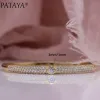 Armbanden Pataya Ny Microwax Inlay Luxury Women Bangles 585 Rose Gold Color Natural Zircon Fashion Jewelry Wedding Fine Unique Bangle