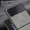Mobiltelefonfodral lyxiga fårskinnsläderfodral för Samsung Galaxy Z Flip 4 3 5 Flip5 Flip4 Flip3 Zflip5 Silikon Protect Back Cover Funda Coque 2442