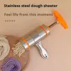 Handheld Noodle Maker Machine Stainless Steel Manual Press And Pasta For Kitchen Tool With 7 Blade Knife Cutter 240325