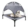 Lit pour chien et chat, avec auvent, tente d'ombrage surélevée, respirante, robuste, Portable, pour l'extérieur, la plage, le Camping