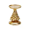 Candle Holders Resin Golden Christmas Tree Candlestick Figurines For Desktop Decoration Holder Ornament Accessories Bedroom Item