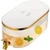 Spoons 1 Pieces Fridge Drink Dispenser With Gold Spigot Square Plastic Container Lemonade Milk Fruit Tea Jug