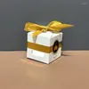 Подарочная упаковка Ид Мубарак Коробка Бронзовая лента Квадратная бумага Конфеты Печенье Мусульманские праздничные принадлежности