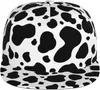 Ball Caps Cowhide Milk Cow Print Flat Bill Hat Unisex Snapback Baseball Cap Hip Hop Style Visor Blank Adjustable Black