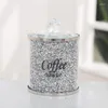 Garrafas de armazenamento Conjuntos de vasilha de cozinha de vidro com diamantes de cristal esmagado café açúcar chá recipiente tampa decorativa comida