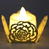 Cadeaupapier 50 stuks Vakantiefeest Uitgehold Decoratie Papieren Lampafdekking Rose Night Set Bruiloft LED Elektronische kaarslichtbenodigdheden