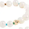 Beaded Strand Vlen Natural Freshwater Pearl Bracelet For Women Jewelry Gift Friends Boho Stretch Pseras Mujer Drop Delivery Bracelets Dh32K