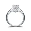 Classique 925 en argent Sterling 20ct poire Solitaire bague femmes mariage bagues de fiançailles bijoux amoureux cadeaux 240402