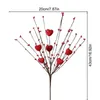 Decoratieve Bloemen Kunstmatige Rode Bessen Bloemstelen Valentijnsdag Hart Prikkers Valentijnsdag Voor