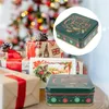 Förvaringsflaskor sockerfodral jul godis containrar tinplate cookie kex burkar med lock gåvor