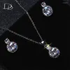 Ketting Oorbellen Set DODO Ronde Wit Goud Kleur Sets Voor Vrouwen Kubieke Zirkoon Bruidsmode Groothandel Pendientes