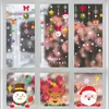 Autocollants de fenêtre Autocollant de fleurs de Noël Santa Claus Elk Verre décoration statique
