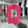 Designer B Home Paris Correto Alta Qualidade 24SS Verão Floco de Neve Ácido Lavado Desgastado Personalizado Impressão de Desenhos Animados Manga Curta Homens e Mulheres Camisetas DEAZ