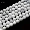 Breloques Meihan livraison gratuite 6mm 8mm 10mm Howlite naturelle perles rondes lisses pierre pour la fabrication de bijoux conception ou cadeau