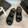 Women Ladies Calfskin Dad Sandals Quilted Summer Designer Sandles Shoes Platform Flats Low Heel Wedge Diamond Buckle Sandal Slip On Ankle Strap Beach Flip Flop