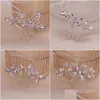 Pinces à cheveux Barrettes Accessoires Strass brillants Peignes Sier Couleur Bijoux pour femmes Filles Fête des mères Ornements Cadeau Drop Livraison H Otp3W