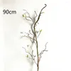 Dekoracyjne kwiaty Dekoracja ogrodu Dekoracja ogrodu Flower Bukiet Styl el Vine 90/180 cm Tree Gałęzie Sztuczne rattan dla