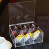 Boîte de sachets de thé personnalisée pour chambre d'hôtel, boîte de rangement transparente en acrylique pour sachets de café et de thé, bureau multifonctionnel