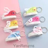 Cute mini scarpe cartone animato immagine eva materia top high top e scarpe atletiche personalizzate crashchain ciondolo