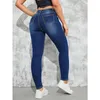 Pantalon en jean pour femme, poches délavées, Streetwear, pantalon en Denim Sexy, tendance, Slim, taille haute, coupe crayon, moulant