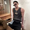 Mäns T-shirts Designer Design Sense Niche Metal Letter Hollowed Out Vest for Men's Summer Thin Korean Version Trend Design Sticked Sleeveless Top 67BK