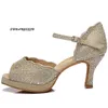 Dansschoenen Jazz Dames Strass Met Platform Comfortabel en Zacht Latin Hoge Hakken Salsa Dansen