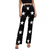 Женские брюки со звездами и флагом США, патриотические красные, белые, синие звезды в полоску, сексуальные брюки-клеш для тренировок, осенние эстетические облегающие брюки