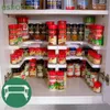Kitchen Storage Deluxe Stackable Spicy Shelf Adjustable Expandable Seasoning Spice Rack Pantry Cabinet Organizer Shelves White