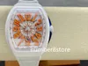 V45 Yachting White Ceramic Mens Watch 9015 Automatic 28800VPH 72H Réserve de puissance montres de luxe Sapphire Crystal Tonneau Designer Wristwatch Top