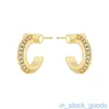 Édition de haute édition 1to 1 à 1 Logo Femmes d'oreille Tshaped Half Circle Diamond Tiffancy Boucles d'oreilles cloutées