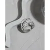 Fenor flerskiktade tjocka linjer S925 sterling silver öppen ring som slingrar bred oregelbunden justerbara fingerringar för kvinnor män 240322