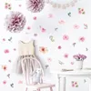 Fonds d'écran fleurs roses Stickers muraux papier peint auto-adhésif aquarelle filles chambre salon décoration fête de mariage