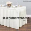 Gonna da tavolo in poliestere di buona qualità, tessuto plissettato con copertura totale per la decorazione di eventi di nozze