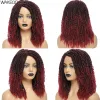 Wigs 12 inch Faux Locs Crochet Hair Wigs With Curly End Dreadlocks Twist Hair Wigs 1B 27 30 Bug 4 Colors Synthetic Wig High Quality