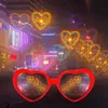 10-100 st Heart Shaped Effect Glass Love Diffraktion Eyewear Light Diffraktion Solglasögon Rave Party Wedding Party Fireworks 240320