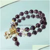 Charm Bracelets Korean Style Bracelet For Women Elastic Amethyst Lover Girlfriend Gift Peanut Metal Pendant Girl Drop Delivery Jewelr Dh2Ow